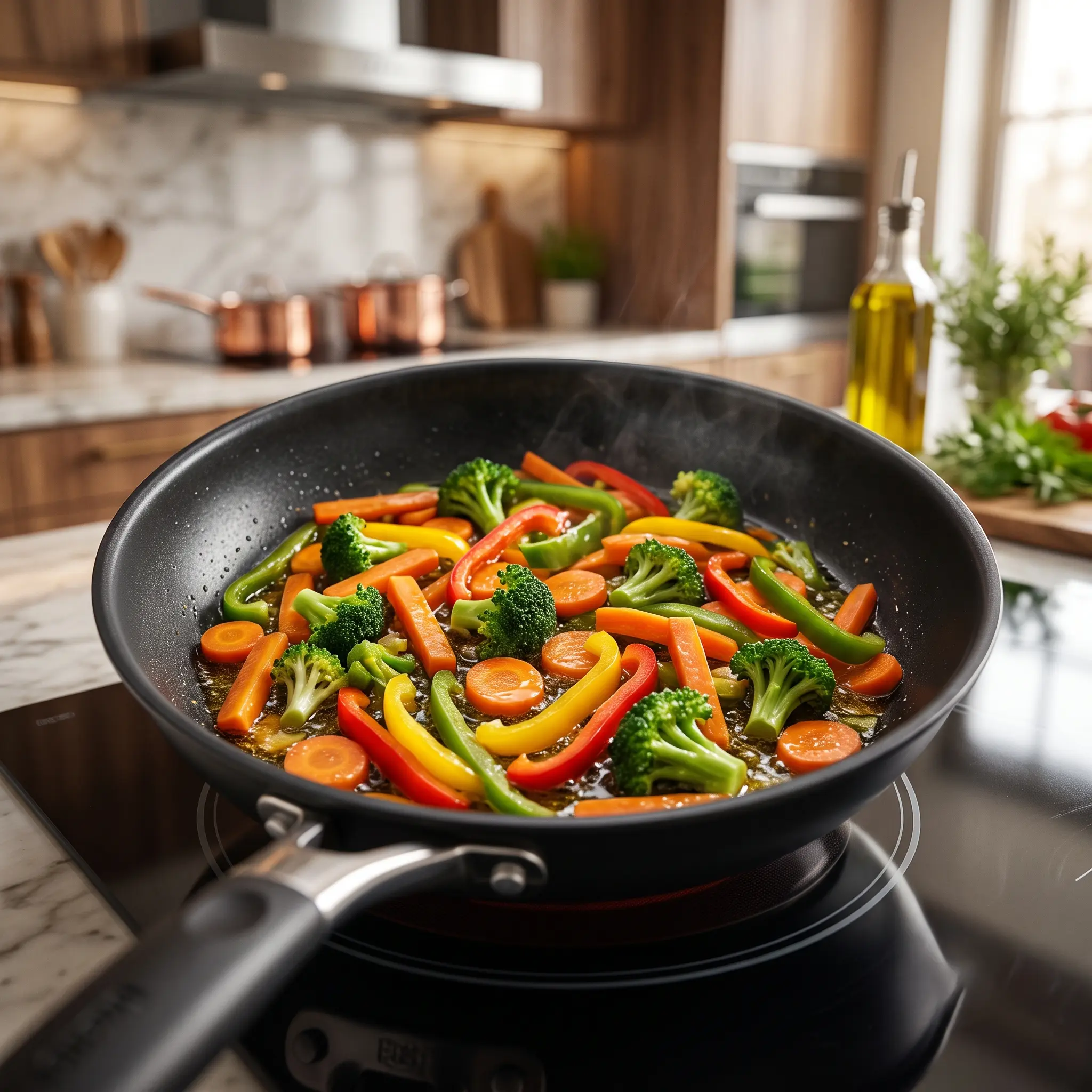 Sautéing fresh vegetables with RassoiReet oil